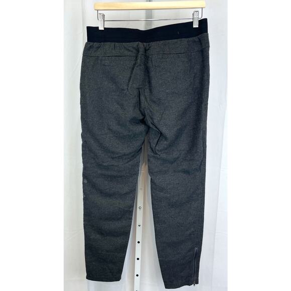 LOLE Lolë Size M Nessy Pintuck Pants Pull On Zip Ankle Cotton Flannel Black Gray - Picture 6 of 10